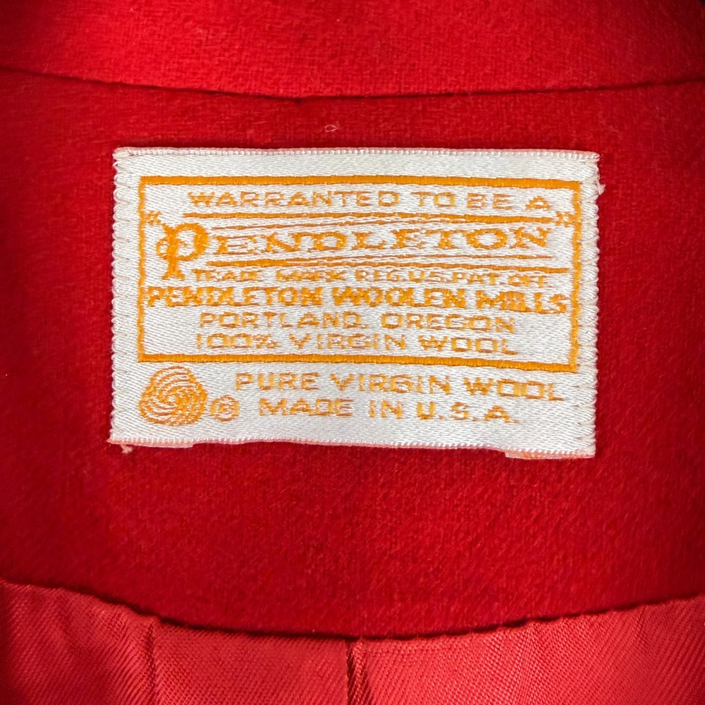 Vintage Pendleton Blazer Womens L Red 100% Virgin Wool Made USA Jacket Classic - Picture 5 of 13